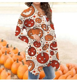 Long Sleeve Cardigan for Women Halloween Print 2024 Trendy Open Front Cardigans with Pockets Casual Loose Outwears 1-ginger $...