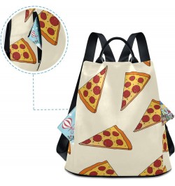 Fattening Pizza Travel Backpack Purse for Women Multipurpose Design Ladies Fashion Bag with Pompom $23.59 Backpacks