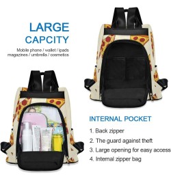 Fattening Pizza Travel Backpack Purse for Women Multipurpose Design Ladies Fashion Bag with Pompom $23.59 Backpacks