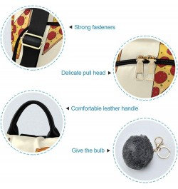 Fattening Pizza Travel Backpack Purse for Women Multipurpose Design Ladies Fashion Bag with Pompom $23.59 Backpacks