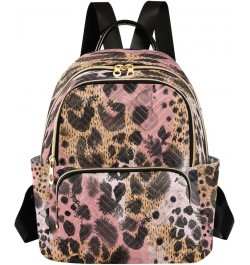 Backpack Purse for Women Animal Pink Black Brown Skin Leopard Casual Shoulder Bag Small Backpack M Small $10.40 Backpacks