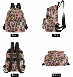 Backpack Purse for Women Animal Pink Black Brown Skin Leopard Casual Shoulder Bag Small Backpack M Small $10.40 Backpacks