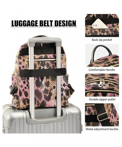 Backpack Purse for Women Animal Pink Black Brown Skin Leopard Casual Shoulder Bag Small Backpack M Small $10.40 Backpacks