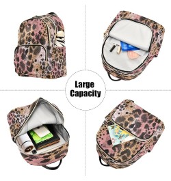 Backpack Purse for Women Animal Pink Black Brown Skin Leopard Casual Shoulder Bag Small Backpack M Small $10.40 Backpacks