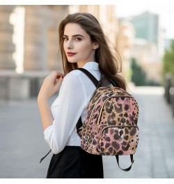 Backpack Purse for Women Animal Pink Black Brown Skin Leopard Casual Shoulder Bag Small Backpack M Small $10.40 Backpacks