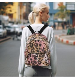 Backpack Purse for Women Animal Pink Black Brown Skin Leopard Casual Shoulder Bag Small Backpack M Small $10.40 Backpacks