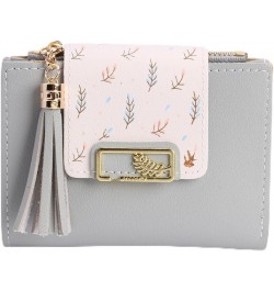 Fashion Tassels Women Short Wallet Leisure Korean Card Holder Female Folding Small Purse (Grey) Grey $7.27 Wallets