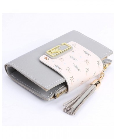 Fashion Tassels Women Short Wallet Leisure Korean Card Holder Female Folding Small Purse (Grey) Grey $7.27 Wallets