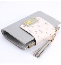 Fashion Tassels Women Short Wallet Leisure Korean Card Holder Female Folding Small Purse (Grey) Grey $7.27 Wallets