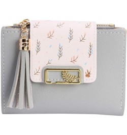 Fashion Tassels Women Short Wallet Leisure Korean Card Holder Female Folding Small Purse (Grey) Grey $7.27 Wallets