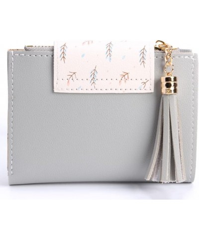 Fashion Tassels Women Short Wallet Leisure Korean Card Holder Female Folding Small Purse (Grey) Grey $7.27 Wallets