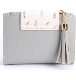 Fashion Tassels Women Short Wallet Leisure Korean Card Holder Female Folding Small Purse (Grey) Grey $7.27 Wallets