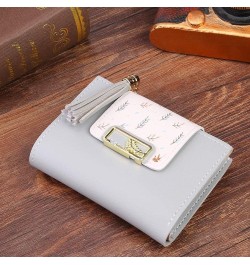 Fashion Tassels Women Short Wallet Leisure Korean Card Holder Female Folding Small Purse (Grey) Grey $7.27 Wallets