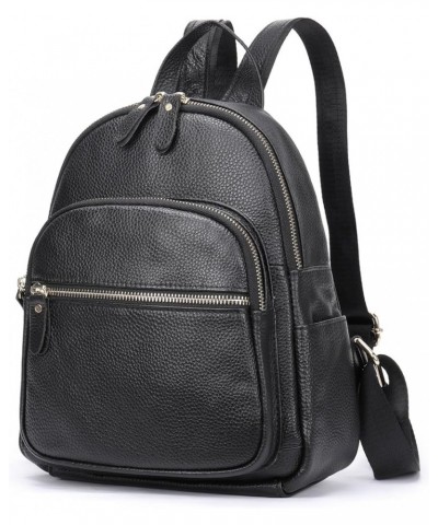 Small Backpack for Women Genuine Leather Purse Multi-functional Fashion Daypack Soft Leather Shoulder Bag Office Black $27.29...