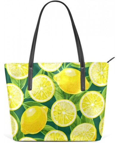 Handbags for Women Tote Bags with 11.08"(L) x 3.54"(W) x 11.02"(W) - Cute Bunny Star Cute Yellow Lemon $25.36 Totes