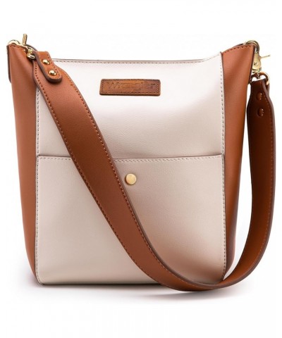 Bucket Bag for Women Large Crossbody Bags with Extra Guitar Strap Brown $14.85 Hobo Bags