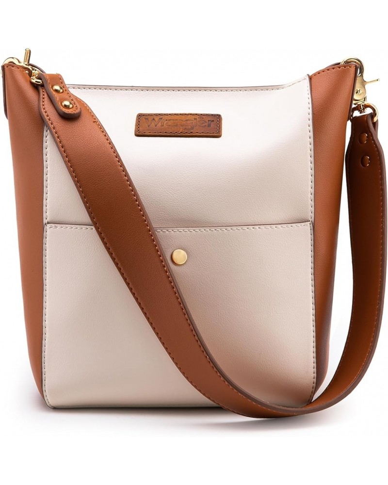 Bucket Bag for Women Large Crossbody Bags with Extra Guitar Strap Brown $14.85 Hobo Bags