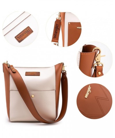 Bucket Bag for Women Large Crossbody Bags with Extra Guitar Strap Brown $14.85 Hobo Bags