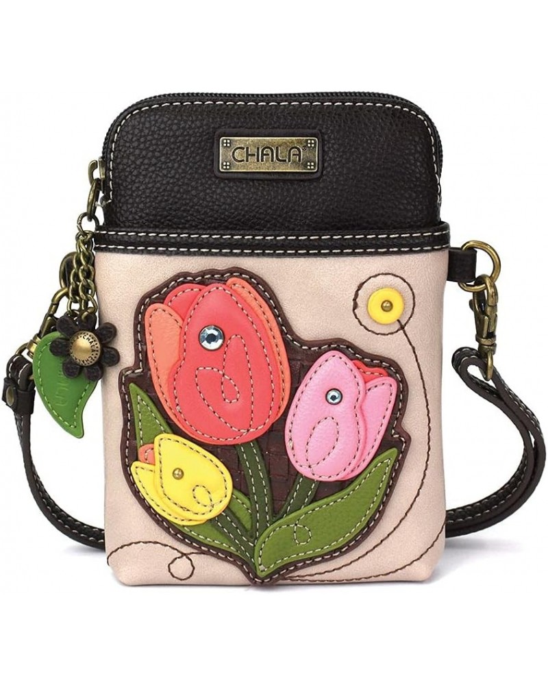 Handbags Tulip Flower Cellphone Crossbody Handbag, Ivory $19.14 Crossbody Bags