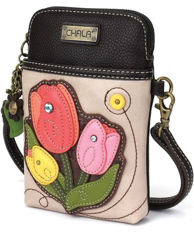 Handbags Tulip Flower Cellphone Crossbody Handbag, Ivory $19.14 Crossbody Bags