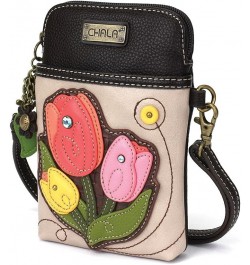 Handbags Tulip Flower Cellphone Crossbody Handbag, Ivory $19.14 Crossbody Bags