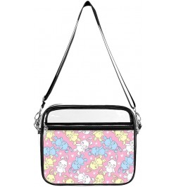 Rainbow Happy Halloweens Bats Clear Crossbody Shoulder Purse Bag for Men Women, Stadium Clear Messenger Bag Style-1 $11.25 Cr...