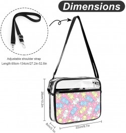 Rainbow Happy Halloweens Bats Clear Crossbody Shoulder Purse Bag for Men Women, Stadium Clear Messenger Bag Style-1 $11.25 Cr...