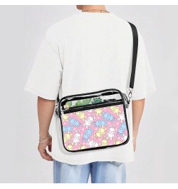 Rainbow Happy Halloweens Bats Clear Crossbody Shoulder Purse Bag for Men Women, Stadium Clear Messenger Bag Style-1 $11.25 Cr...