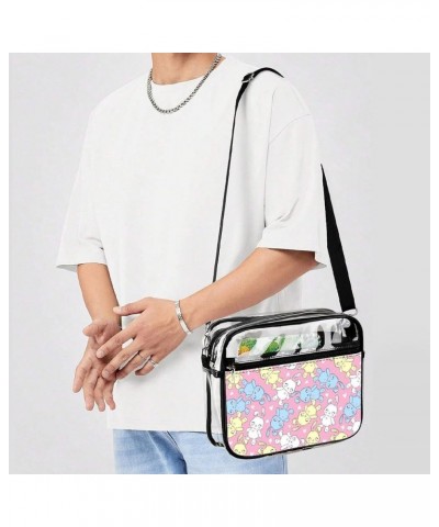 Rainbow Happy Halloweens Bats Clear Crossbody Shoulder Purse Bag for Men Women, Stadium Clear Messenger Bag Style-1 $11.25 Cr...