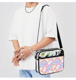 Rainbow Happy Halloweens Bats Clear Crossbody Shoulder Purse Bag for Men Women, Stadium Clear Messenger Bag Style-1 $11.25 Cr...