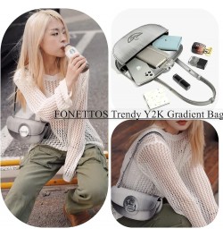 90s Shoulder Bags Women, Trendy Handbag Girls Chic Style Crossbody Clutch Purse Fashion D-gradient Grey $23.36 Shoulder Bags