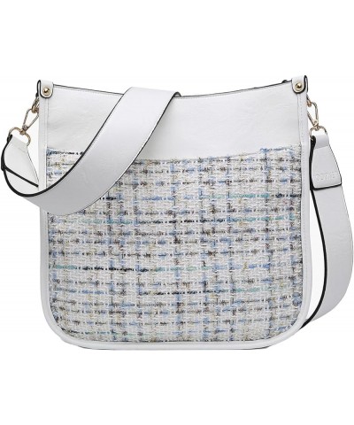 Guitar Strap Purse Small Crossbody Bag - Shoulder Bag Chloe Crossbody with Guitar Strap (M1977) White and Blue $36.04 Satchels