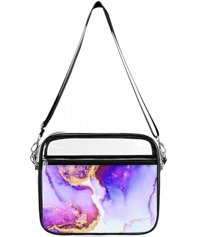 Clear Bag Stadium Approved - PVC Clear Purse Clear Crossbody Bag with Front Pocket for Concerts Sports Festivals Pattern (11)...