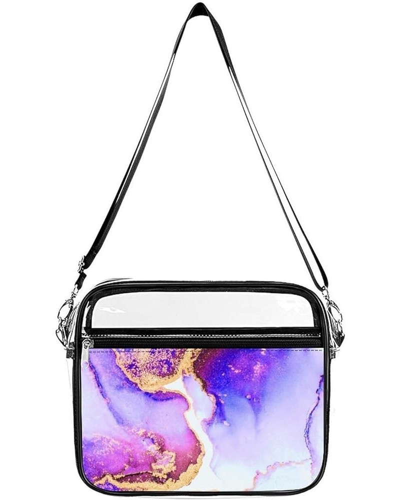 Clear Bag Stadium Approved - PVC Clear Purse Clear Crossbody Bag with Front Pocket for Concerts Sports Festivals Pattern (11)...