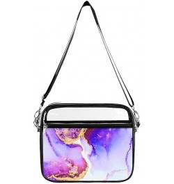 Clear Bag Stadium Approved - PVC Clear Purse Clear Crossbody Bag with Front Pocket for Concerts Sports Festivals Pattern (11)...