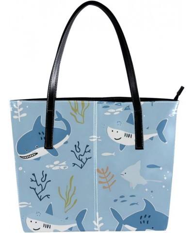 Tote Bag, Large Tote Bag, Women's Tote Handbags, Cartoon Shark Whale Sea Animal Lovely, Tote Bags Women Design 7887 $19.34 Totes