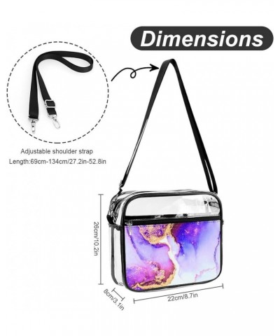 Clear Bag Stadium Approved - PVC Clear Purse Clear Crossbody Bag with Front Pocket for Concerts Sports Festivals Pattern (11)...