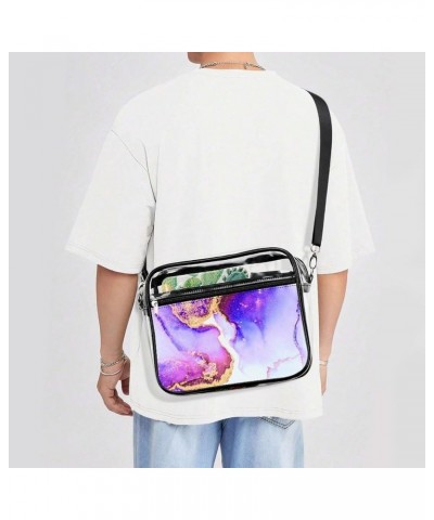 Clear Bag Stadium Approved - PVC Clear Purse Clear Crossbody Bag with Front Pocket for Concerts Sports Festivals Pattern (11)...