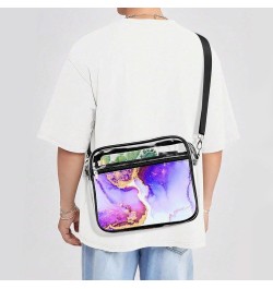 Clear Bag Stadium Approved - PVC Clear Purse Clear Crossbody Bag with Front Pocket for Concerts Sports Festivals Pattern (11)...