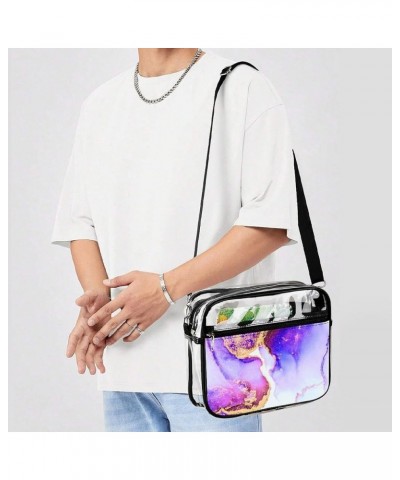 Clear Bag Stadium Approved - PVC Clear Purse Clear Crossbody Bag with Front Pocket for Concerts Sports Festivals Pattern (11)...