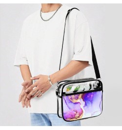 Clear Bag Stadium Approved - PVC Clear Purse Clear Crossbody Bag with Front Pocket for Concerts Sports Festivals Pattern (11)...