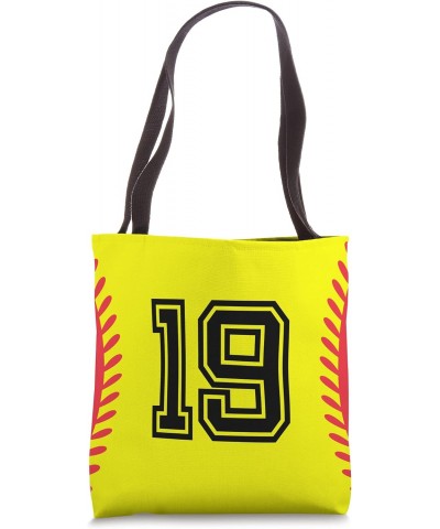 Softball Jersey Number 19 Tote Bag $11.15 Totes