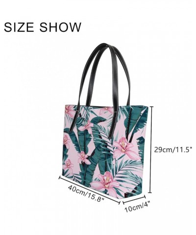 Women's Fashion Casual Handbag,PU Leather Large Capacity PC Work Bag,Travel Camping Picnic Single Shoulder Bag Floral Jungle ...