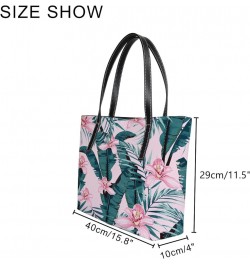 Women's Fashion Casual Handbag,PU Leather Large Capacity PC Work Bag,Travel Camping Picnic Single Shoulder Bag Floral Jungle ...