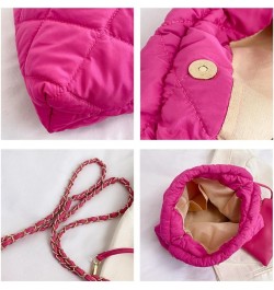 Women's Quilted Hobo Bag with Chain Puffy Hobo Quilted Puffer Shoulder Bag Brown $20.21 Hobo Bags