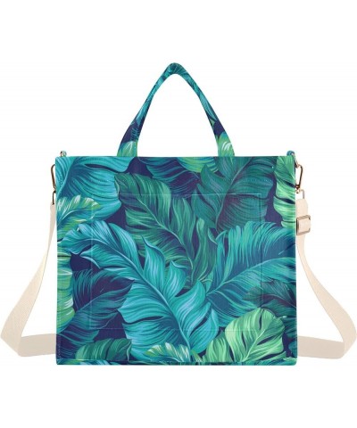 Shoulder Tote Women Watercolor Garden Flowers Tote Bag Designer Teacher Bag Tote Tote Bag with Pockets Tropical Plant Banana ...