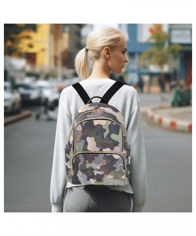 Women Backpack Camo Cartoon Anti-Theft Travel Backpack with Luggage Belt Lightweight Handbag Lady Purse Roomy Double Zipper W...