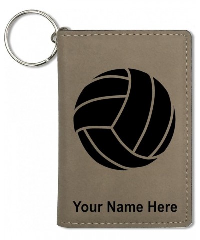 ID Holder Wallet, Volleyball Ball, Personalized Engraving Included (Rustic) Light Brown $14.00 Wallets