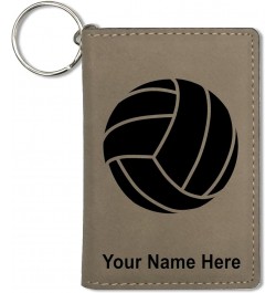 ID Holder Wallet, Volleyball Ball, Personalized Engraving Included (Rustic) Light Brown $14.00 Wallets