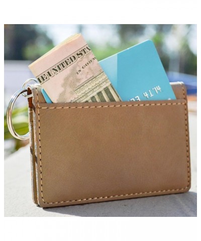 ID Holder Wallet, Volleyball Ball, Personalized Engraving Included (Rustic) Light Brown $14.00 Wallets